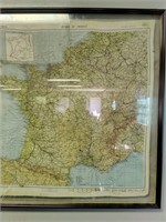 WW 2 aviators map Zones of France on Silk -