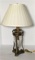 Glass & Metal Unique Table Lamp with Pleated