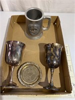 Silver plate, and pewter items