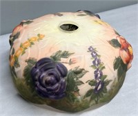 Reverse Painted Floral Glass Lamp Shade