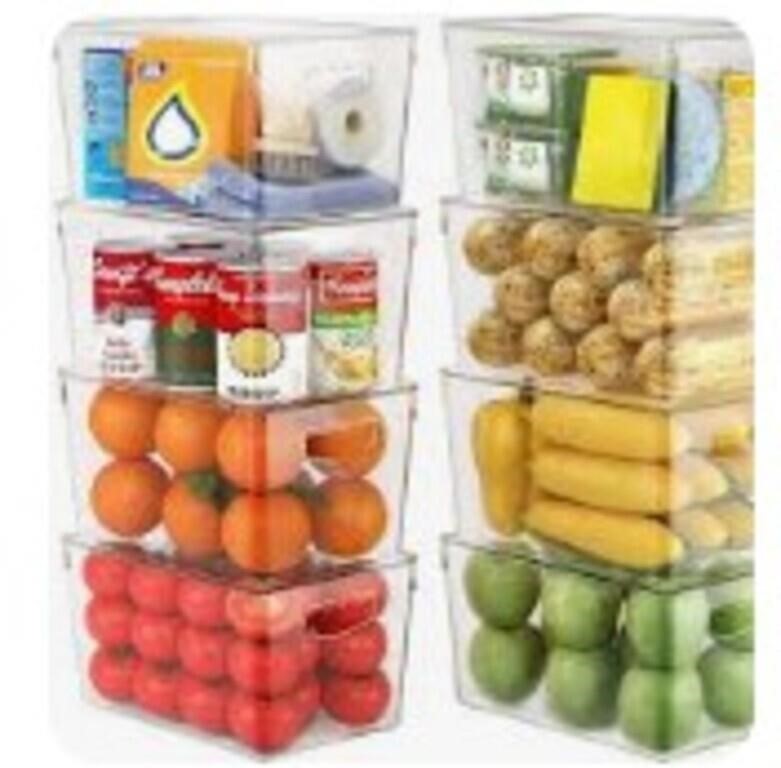 6 Pack Clear Storage Bins With Lids Stackable,