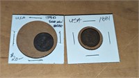 1881 1890 USA Indian Head Pennies