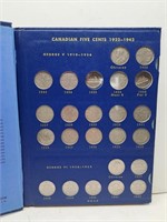 BOOKLET OF 51 CANADA NICKELS STARTING WITH