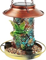 HUMMINGBIRD METAL SOLAR BIRD FEEDER