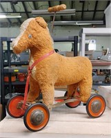 ANTIQUE STUFFED RIDE-ON TOY HORSE