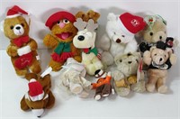 TRAY OF HOLIDAY & OTHER PLUSHIES