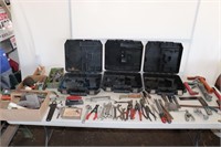 Assorted Hand Tools & Empty tool cases