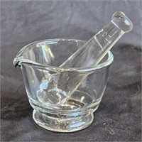 Small Glass Mortar & Pestle -Vintage Labware