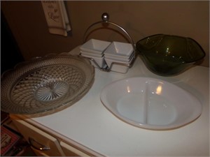 square bowl server & glass bowls