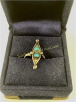 925 Sterling Sliver With Turquoise Ring