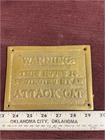 Solid brass plaque