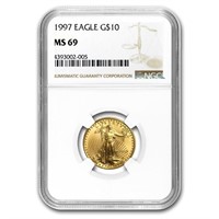 1997 1/4 Oz American Gold Eagle Ms-69 Ngc