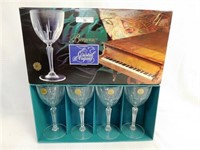 NEW IN BOX SET OF 4 BERGERAC CRYSTAL D'ARQUES GOBL