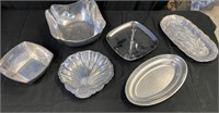 6 Metal Serving Dishes