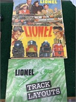 Lionel train catalogs and layout
