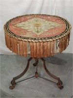 Victorian Metal Table with Needlepoint Top