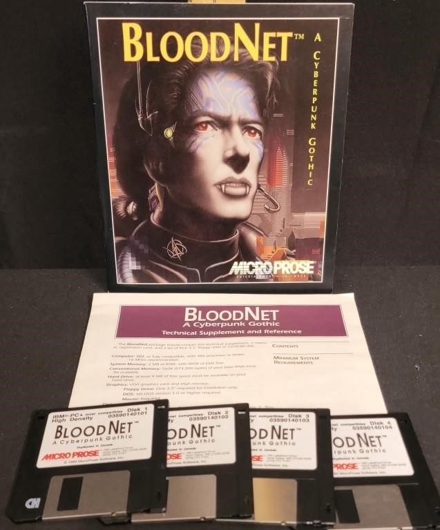 1993 BloodNet Cyberpunk Gothic IBM 3.5 Floppy