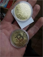 2 copper bitcoin coins
