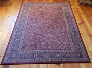 Large Area Rug with Red and Blue Accents