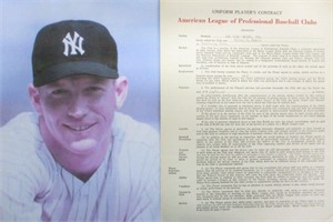Mickey Mantle Signed 1956 Uniform Players Contract