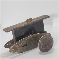 Antique Ornate Metal Door Lock, Knob set