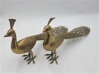 Large VTG Brass Peacock Sculptures