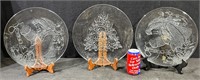 Clear Glass Christmas Tree Santa Plates -Lot