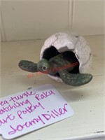 Raku Art Hatching Turtle