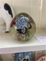 Art Glass Flower Paper Weight