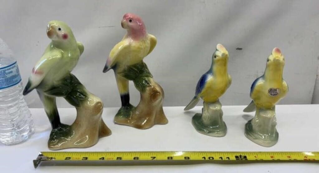 2-Vintage Royal  Copley 8” Parrot Bird Figurine