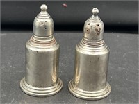 Weighted sterling silver salt and pepper shakers