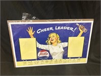 Pepsi Cola Card Stock "Cheer Leader Adv. Sign