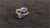 Vintage Sterling Silver Amethyst Ring