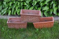 Red Clay Planters x 3