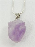 Amethyst Stone Pendant and Chain