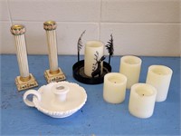 CANDLES & CANDLE HOLDERS 9 PIECES