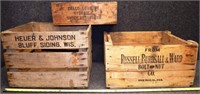 (3) Vintage Wooden Advertising Crates
