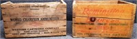 (2) Vintage Wooden Ammo Crates