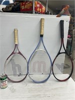 3 collectable tennis rackets