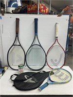 4 collectable tennis rackets includes children’s