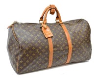 LOUIS VUITTON 'KEEPALL 55' MONOGRAM CANVAS DUFFLE