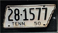 Rare 1950 TN State Shaped License Plate