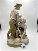 EXTRA LARGE ROYAL DUX MAN AND WOMAN SCULPTURE