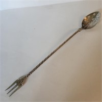 Antique Sterling Olive Fork / Spoon Combination