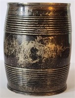 Antique English Sterling Barrel Form Container