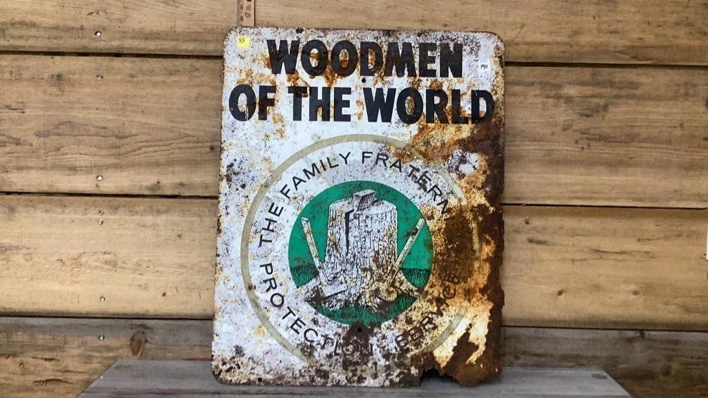 Woodmen of the world metal sign