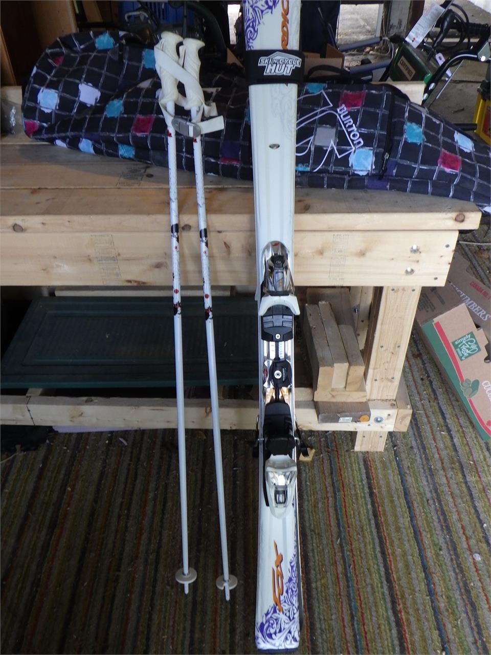 Women's Nordic Skis Poles & Burton Bag