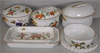Six pieces Royal Worcester 'Evesham' ovenware