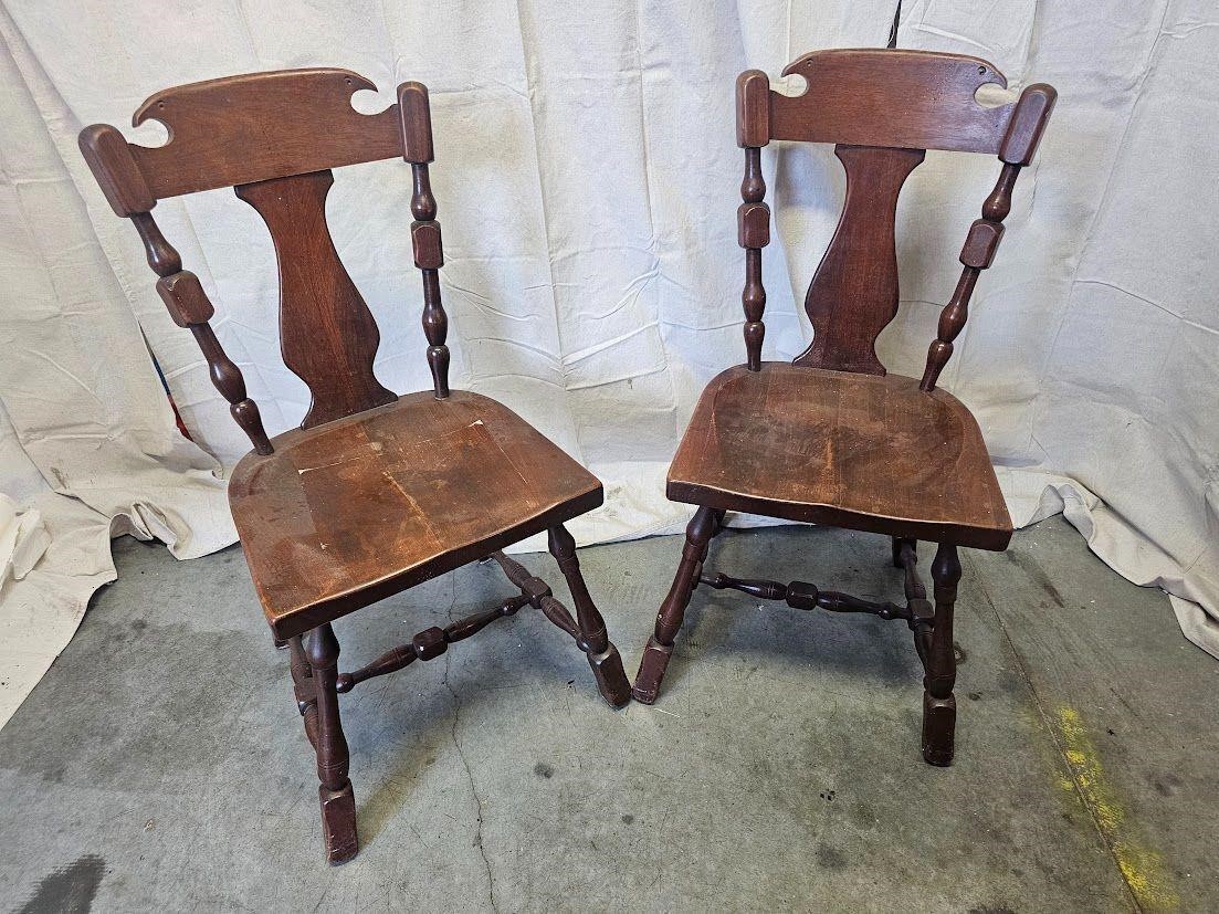 2 Antique Kitchen Table Chairs