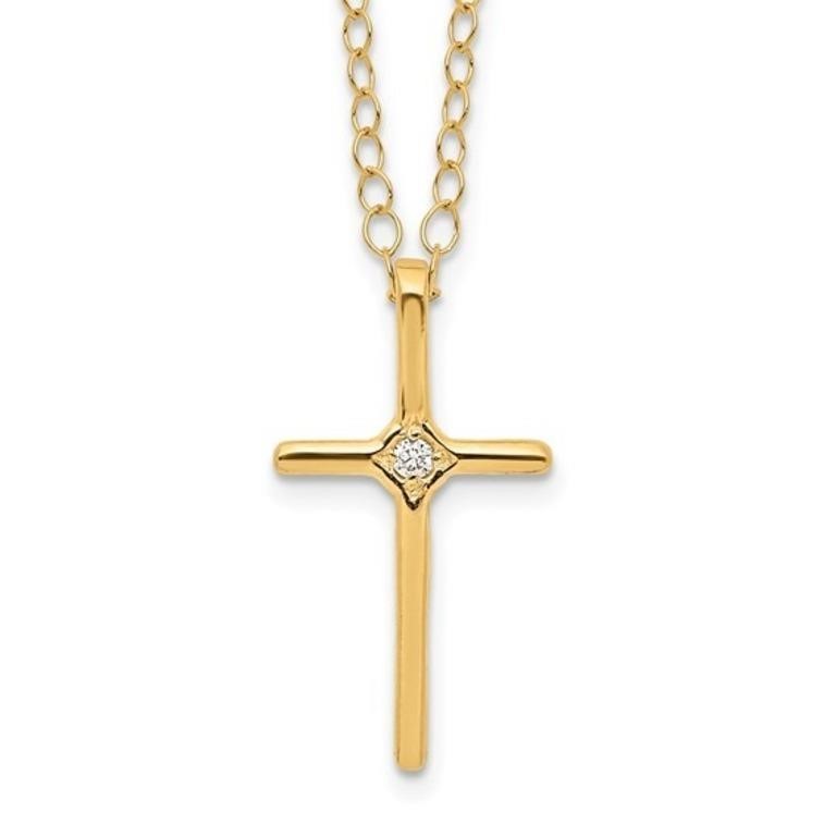 14k Diamond Cross Necklace